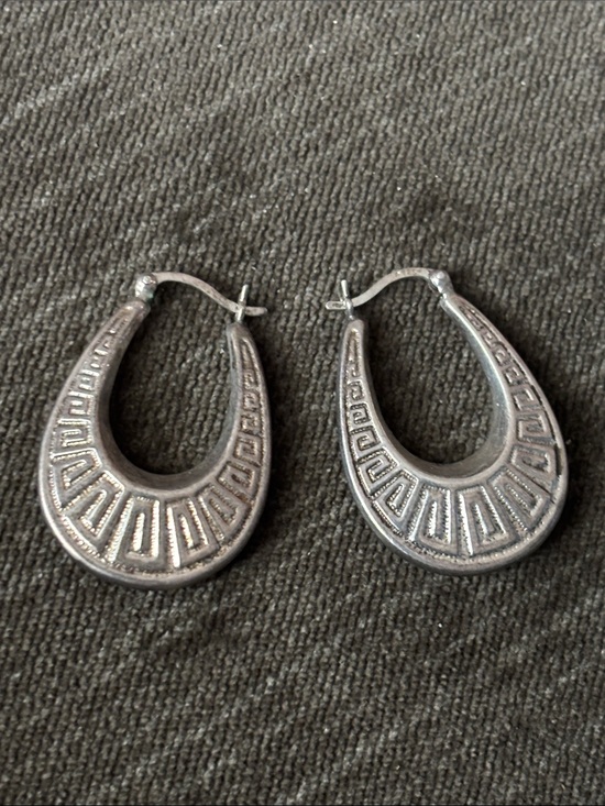 .925 Sterling Silver Fine Jewelry Jewelry - .925 Sterling HOOP EARRINGS real solid Silver Fine Jewelry 1990s Vntg teardrop